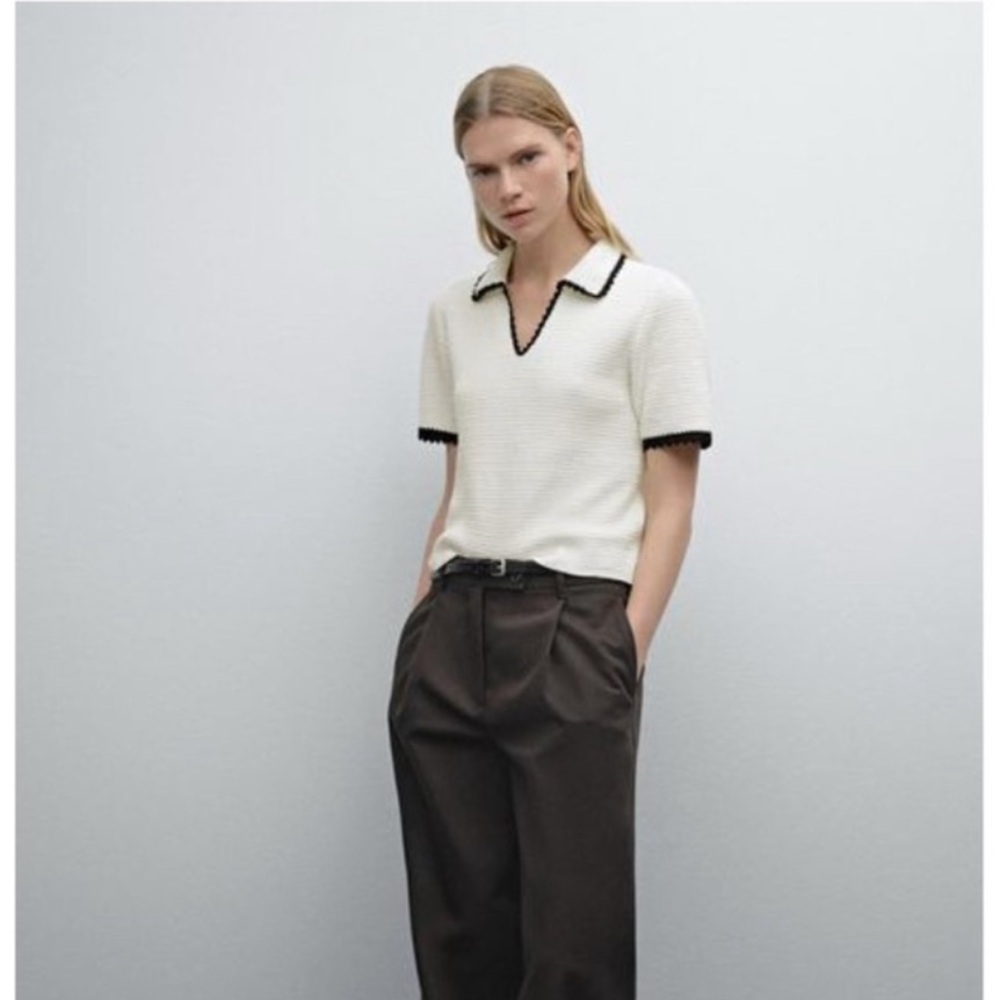Massimo Dutti Cropped Polo Shirt